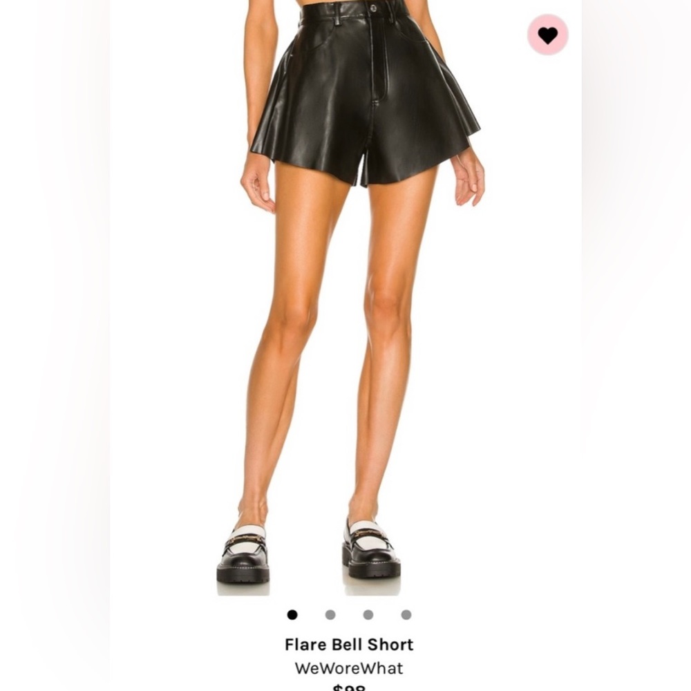 WhatWeWore Black Flare leather shorts